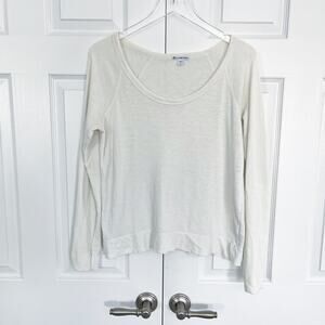 James Perse Standard Cropped Raglan Pullover Sweatshirt Top